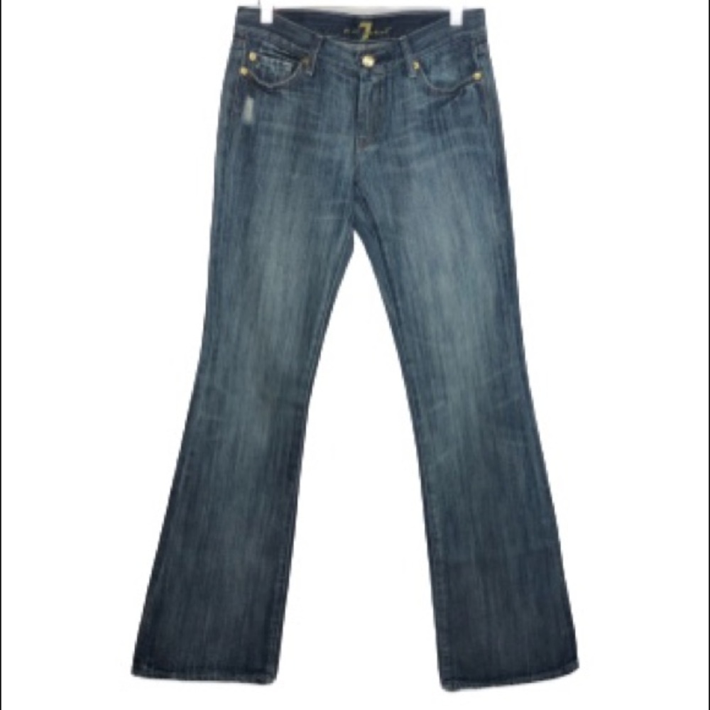 7 For All Mankind Distressed Flare Jeans